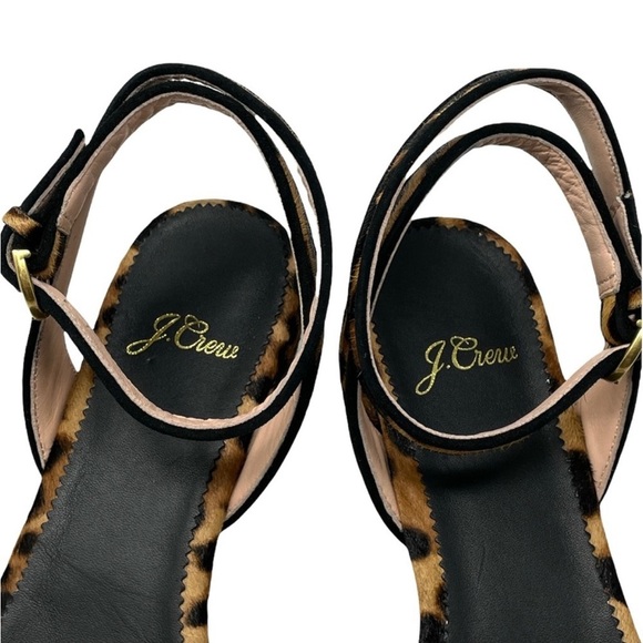NWT J.Crew Abbie Cross-Strap Sandal in Leopard Calf Hair Leather Size 7.5 - Picture 8 of 9